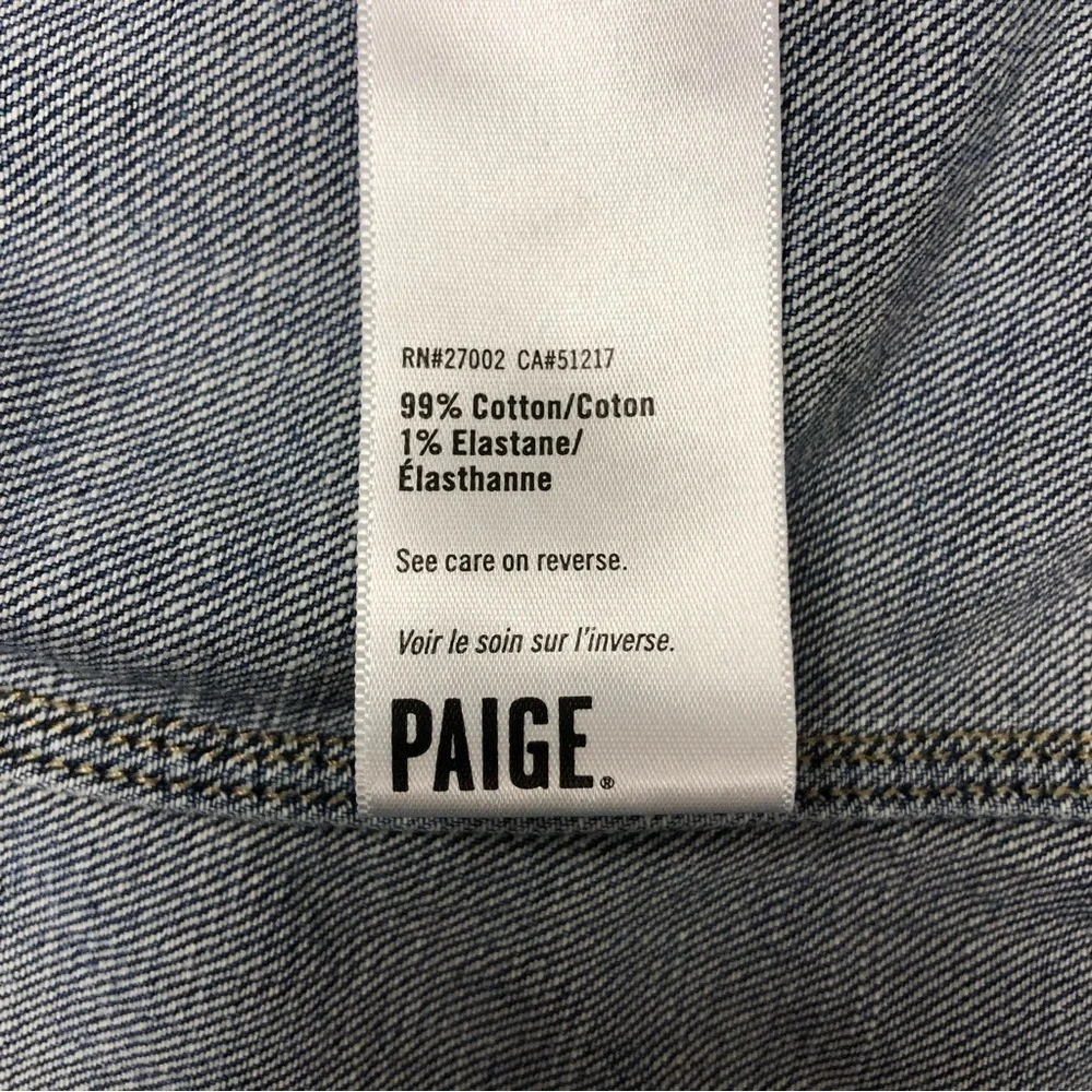 Paige Vermont medium wash denim jean jacket Medium lightly distressed - Picture 5 of 14